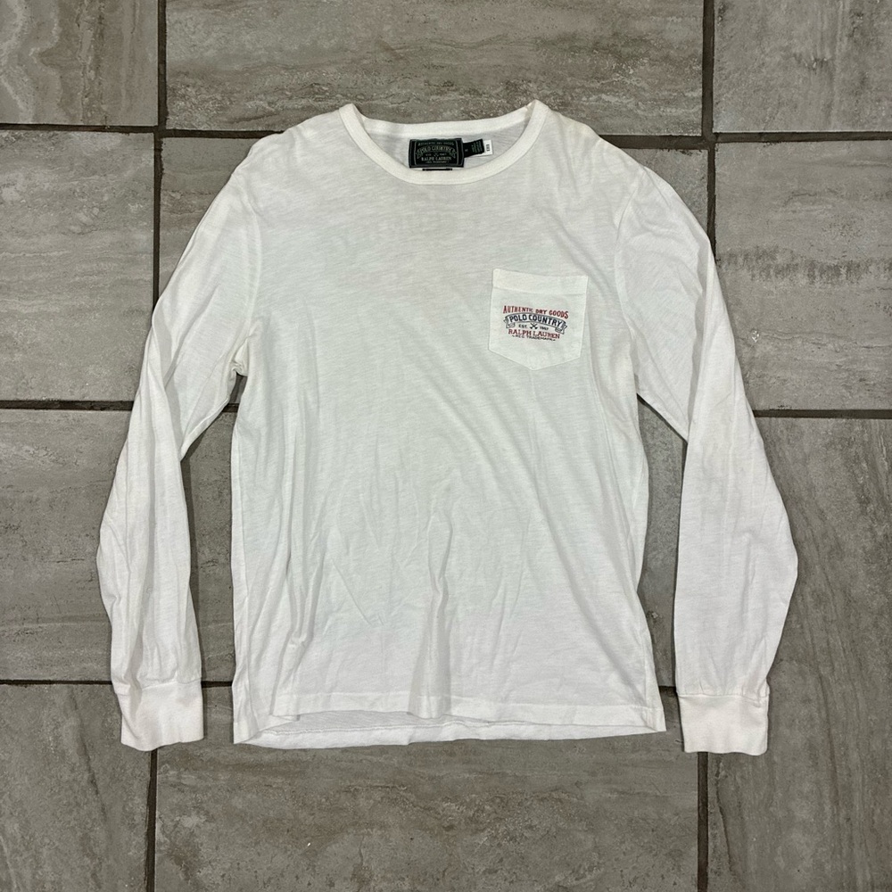 Ralph Lauren Polo Country Authentic Dry Goods White Custom Fit Long Sleeve Shirt